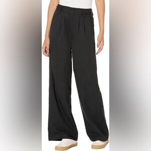 NWT Madewell The Harlow Wide Leg Pants Trousers in Drapey Twill True Black